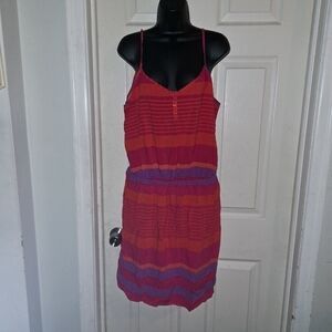 Gap striped loud happy colors dress XL